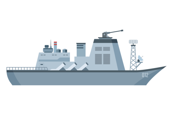 Armed Ship Icon: Color Battleship Nauti Design Guide