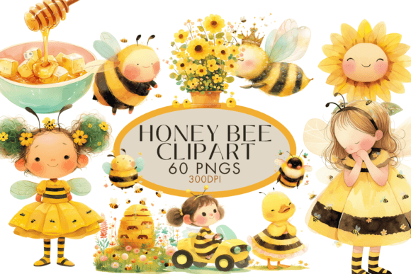 Buzzing with Creativity: The Honey Bee Watercolour Clipart Bundle