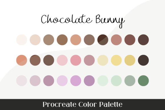Chocolate Bunny Procreate Color Palette: Springtime Hues