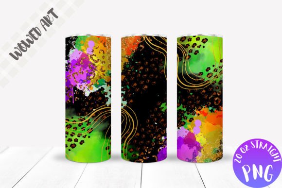 Color Splash 20oz Skinny Tumbler Wrap: A Vibrant Design Asset