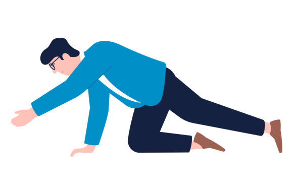 Dynamic Motion in Design: The Man Crawl on Floor Character