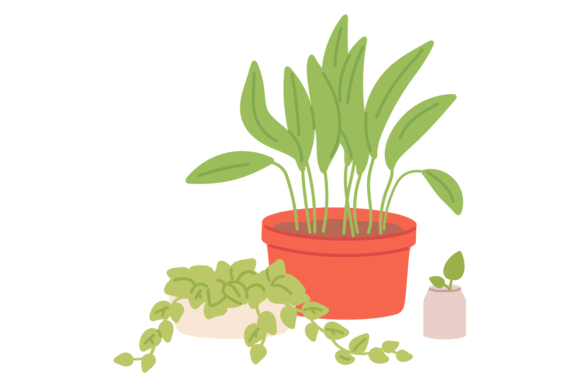 Flowerpot with Growing Plant Color Icon: A Fresh Design Asset