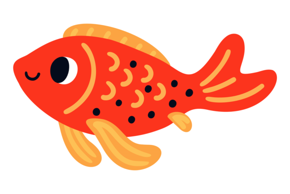 Goldfish Color Drawing: Cute Animal Character Design