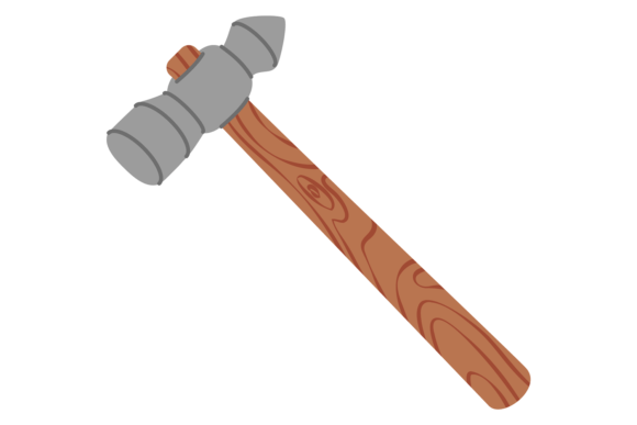 Hammer Color Icon: Construction Work Symbol for Design
