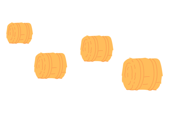 Hay Rolls Color Icon: The Dry Straw Symbol for Modern Design