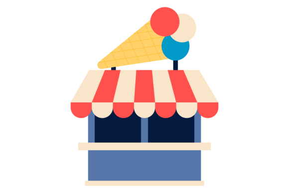 Ice Cream Stall Color Icon: Your Market Stand Design Asset