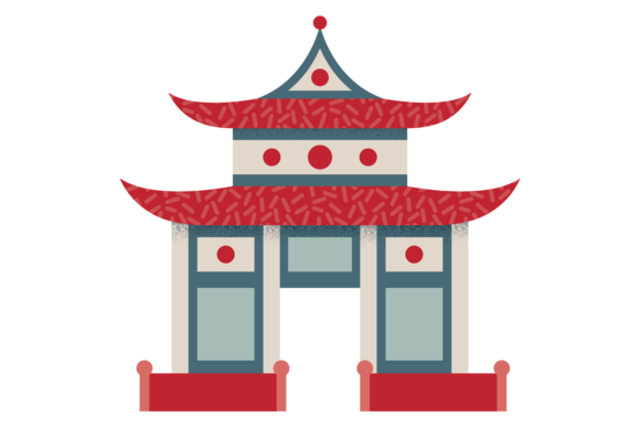 Japanese House. Pagoda Color Icon. Asian: A Designer’s Guide to Its Versatile Appeal