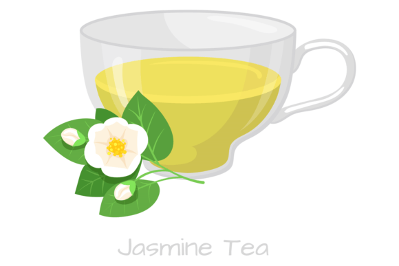 Jasmine Tea Cup Color Illustration: A Herb's Guide to Visual Serenity