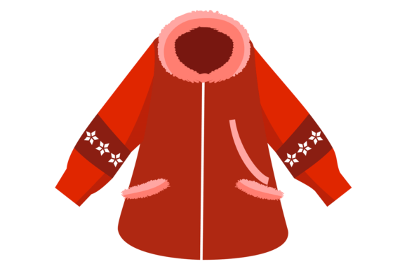 Red Outdoor Winter Coat Icon: Bold Visual Identity