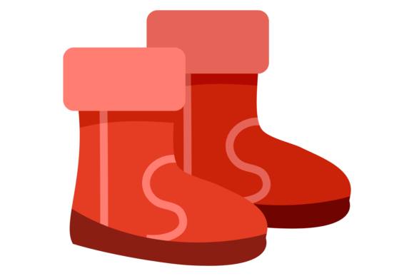 Red Warm Boots Color Icon: Winter Footwear Essentials