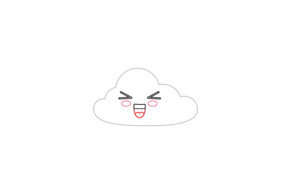 Sky Bright Cloud Kawaii Cute Color Line: A Playful Asset for Modern Design