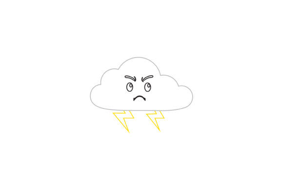 Sky Thunder Cloud: Kawaii Cute Color Line for Designers
