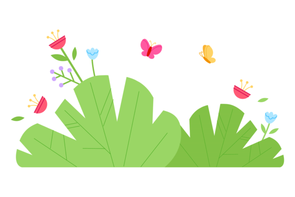 Summer Botany Color Icon: Flower and Butterfly Design Guide