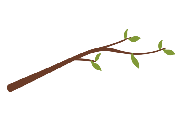The Natural Allure of Plant Branch with Green Leaves. Color Na