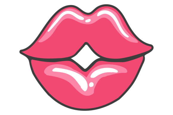 The Visual Power of the Pink Woman Lips Drawing Kiss Color Icon