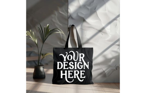 Tote Bag Black Mockup 7: Instant Design Showcase