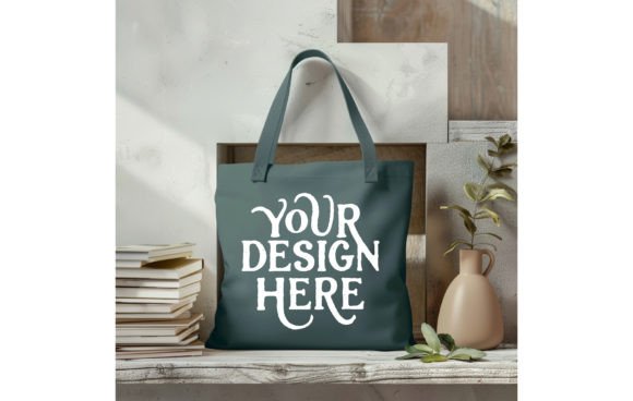 Tote Bag,Blue Spruce Color Mockup 3: Your Next Design Essential