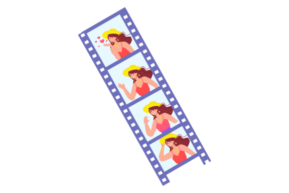 Using Film Strip with Young Woman Photo Color in Your Projects